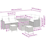 Garden Sofa Set Height-Adjustable 9 pcs Black Poly Rattan - Extra Image