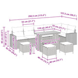 Garden Sofa Set Height-Adjustable 10 pcs Black Poly Rattan - Extra Image