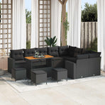 Garden Sofa Set 13 pcs Black Poly Rattan