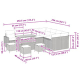Garden Sofa Set Height-Adjustable 13 pcs Black Poly Rattan - Extra Image