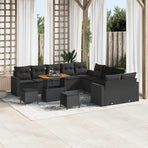 Garden Sofa Set 13 pcs Black Poly Rattan
