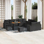 Garden Sofa Set 13 pcs Black Poly Rattan