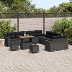 Garden Sofa Set 13 pcs Black Poly Rattan