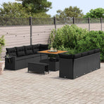 Garden Sofa Set 11 pcs Black Poly rattan