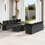 Garden Sofa Set 11 pcs Black Poly rattan