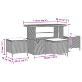 Garden Sofa Set Height-Adjustable 10 pcs Black Poly Rattan