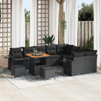Garden Sofa Set 12 pcs Black Poly Rattan