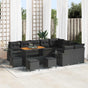 Garden Sofa Set 13 pcs Black Poly Rattan