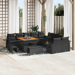 Garden Sofa Set 13 pcs Black Poly Rattan