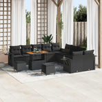 Garden Sofa Set 13 pcs Black Poly Rattan