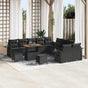 Garden Sofa Set 13 pcs Black Poly Rattan