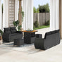 Garden Sofa Set 8 pcs Black Poly Rattan