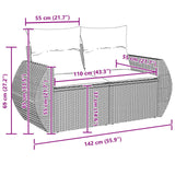Garden Sofa Set with Cushion 10 pcs Black Poly Rattan - Extra Image