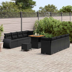 Garden Sofa Set 11 pcs Black Poly Rattan