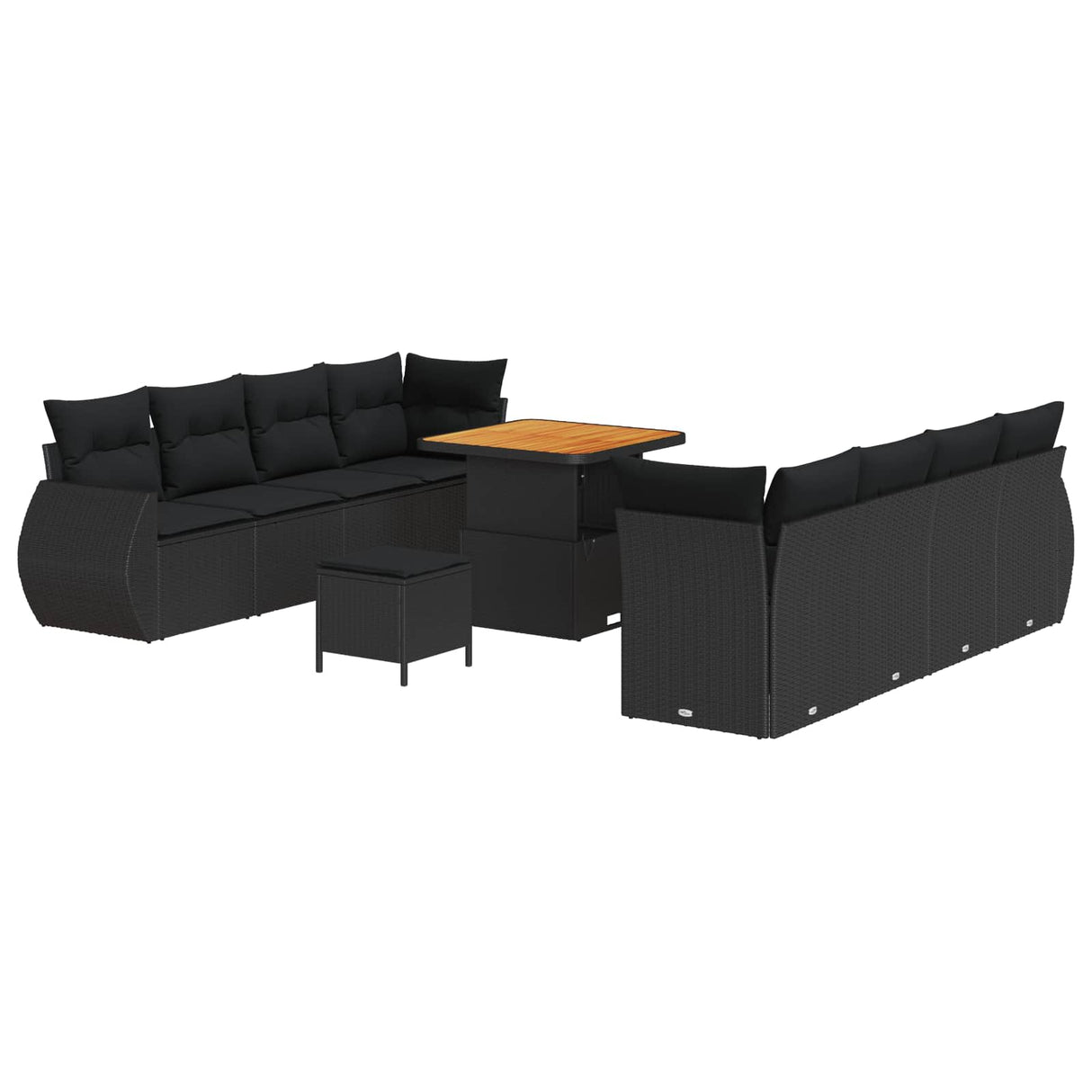 Garden Sofa Set 11 pcs Black Poly Rattan