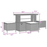 Garden Sofa Set Height-Adjustable 10 pcs Black Poly Rattan - Extra Image