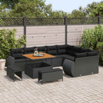 Garden Sofa Set 12 pcs Black Poly Rattan