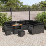 Garden Sofa Set 12 pcs Black Poly Rattan