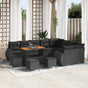 Garden Sofa Set 13 pcs Black Poly Rattan