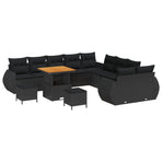 Garden Sofa Set 13 pcs Black Poly Rattan
