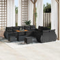 Garden Sofa Set 13 pcs Black Poly Rattan