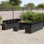 Garden Sofa Set 11 pcs Black Poly Rattan