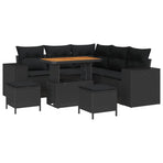 Garden Sofa Set 8 pcs Black Poly Rattan