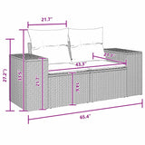 Garden Sofa Set Height-Adjustable 9 pcs Black Poly Rattan - Extra Image