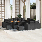 Garden Sofa Set 13 pcs Black Poly Rattan