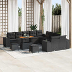 Garden Sofa Set 13 pcs Black Poly Rattan