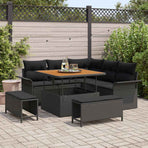 Garden Sofa Set 8 pcs Black Poly Rattan