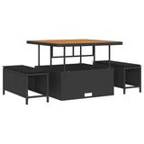 Garden Sofa Set Height-Adjustable 8 pcs Black Poly Rattan - Top-Down View