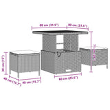 Garden Sofa Set Height-Adjustable 8 pcs Black Poly Rattan - Extra Image