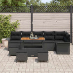 Garden Sofa Set 10 pcs Black Poly Rattan
