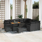 Garden Sofa Set 12 pcs Black Poly Rattan