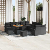 Garden Sofa Set 13 pcs Black Poly Rattan