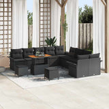Garden Sofa Set 13 pcs Black Poly Rattan