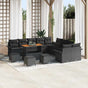 Garden Sofa Set 14 pcs Black Poly Rattan