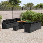 Garden Sofa Set 11 pcs Black Poly Rattan
