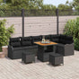 Garden Sofa Set 9 pcs Black Poly Rattan