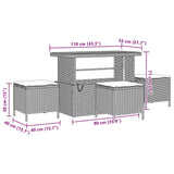 Garden Sofa Set Height-Adjustable 10 pcs Black Poly Rattan - Extra Image