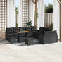 Garden Sofa Set 13 pcs Black Poly Rattan