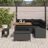 Garden Sofa Set with Cushion 8 pcs Black Poly rattan - Side View