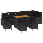 Garden Sofa Set 10 pcs Black Poly Rattan