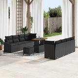 Garden Sofa Set 11 pcs Black Poly Rattan