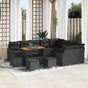 Garden Sofa Set 13 pcs Black Poly Rattan