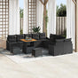 Garden Sofa Set 13 pcs Black Poly Rattan