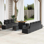 Garden Sofa Set 10 pcs Black Poly Rattan