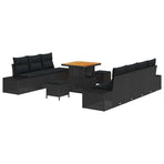 Garden Sofa Set 10 pcs Black Poly Rattan