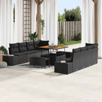 Garden Sofa Set 11 pcs Black Poly Rattan